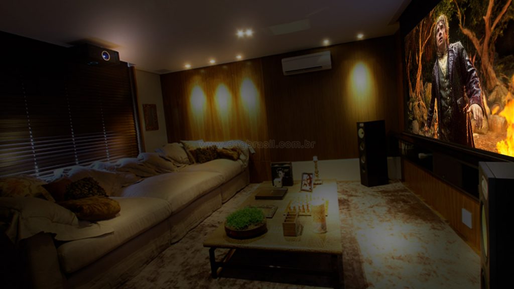 Projeto de home theater para apartamento no Panambi, zona sul de São Paulo.