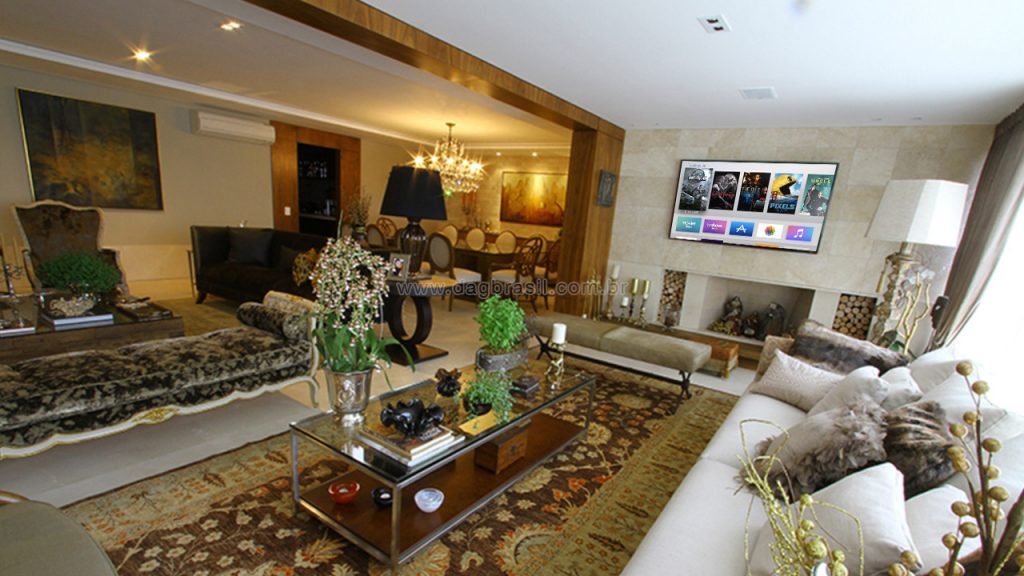 Projeto de multirrom e som ambiente para luxuoso apartamento no Panambi, zona sul de São Paulo.