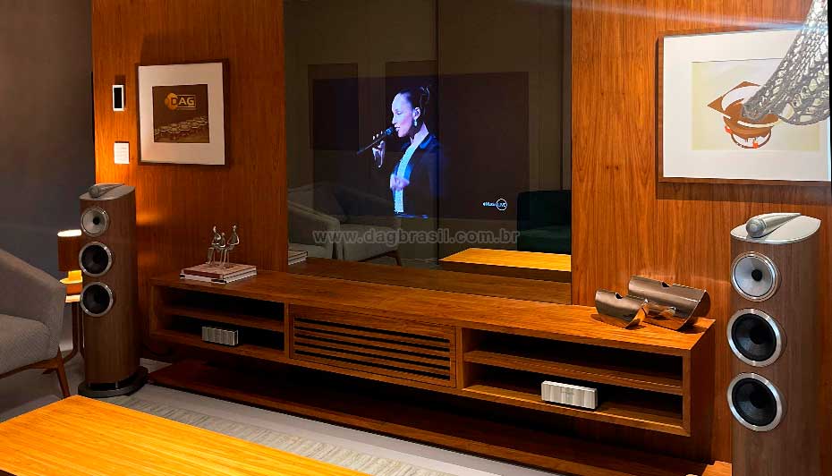 Sala de Home Cinema Reflexao showroom DAG Brasil Salvador, Bahia | DAG Brasil Sala de Home Cinema Reflexao showroom DAG Brasil Salvador, Bahia | DAG Brasil